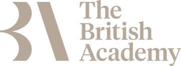 BA logo stylised capital letters and text The British Academy